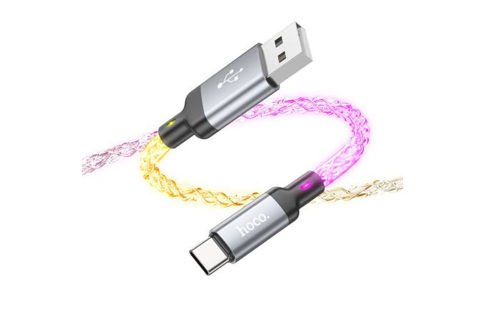 Кабель USB - USB Type-C HOCO U112 (серый) 1м