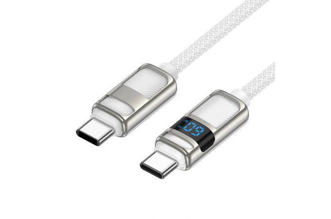 Кабель USB Type-C - USB Type-C HOCO U137 Line 60W (белый) 1м