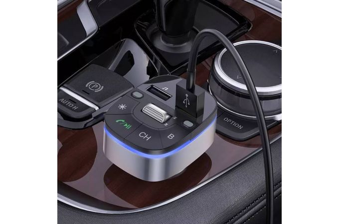 FM-Модулятор HOCO E71 Crystal QC3.0 car BT FM transmitter (темно-синий)