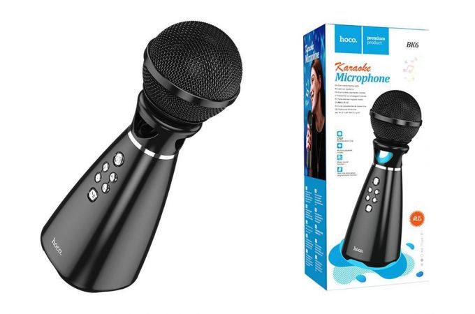Караоке микрофон HOCO BK6 Hi-song K song microphone (черный)