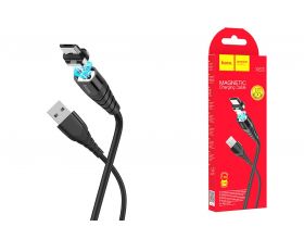 Кабель USB - MicroUSB HOCO X63 2,4A (черный) 1м (магнитный)