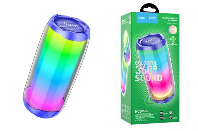 Портативная беспроводная колонка HOCO HC8 Pulsating colorful luminous wireless speaker (синий)