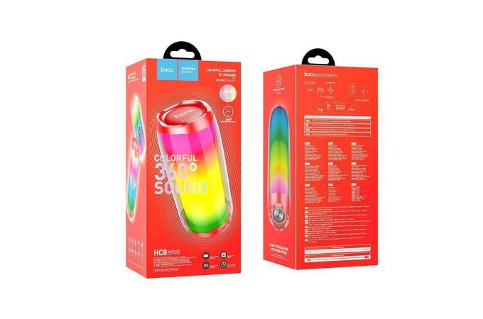 Портативная беспроводная колонка HOCO HC8 Pulsating colorful luminous wireless speaker (красный)