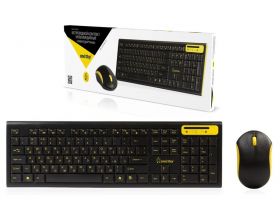 Комплект клавиатура+мышь беспроводной Smartbuy ONE 23350AG (SBC-23350AG-KY) (черно-желтый)