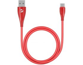 Кабель USB - USB Type-C Deppa (72290) Ceramic (красный) 1м