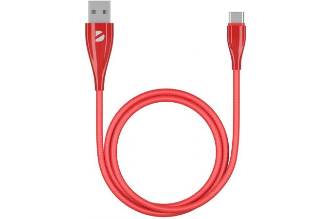 Кабель USB - USB Type-C Deppa (72290) Ceramic (красный) 1м