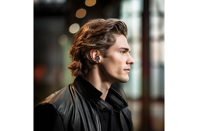 Наушники вакуумные беспроводные HOCO ES70 Armour neck-mounted BT earphones headset Bluetooth (черный)