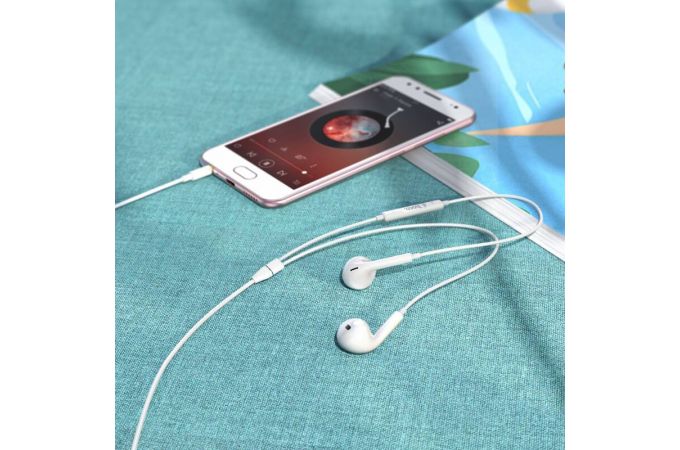 Наушники вакуумные проводные HOCO M101 Max Crystal grace wire-controlled earphones  (черный)