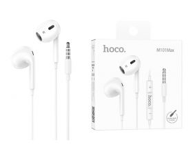 Наушники вакуумные проводные HOCO M101 Max Crystal grace wire-controlled earphones  (белый)