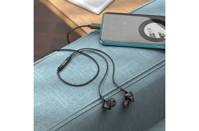 Наушники вакуумные проводные HOCO M113 Landy universal digital earphones with microphone штекер Type-C (черный)