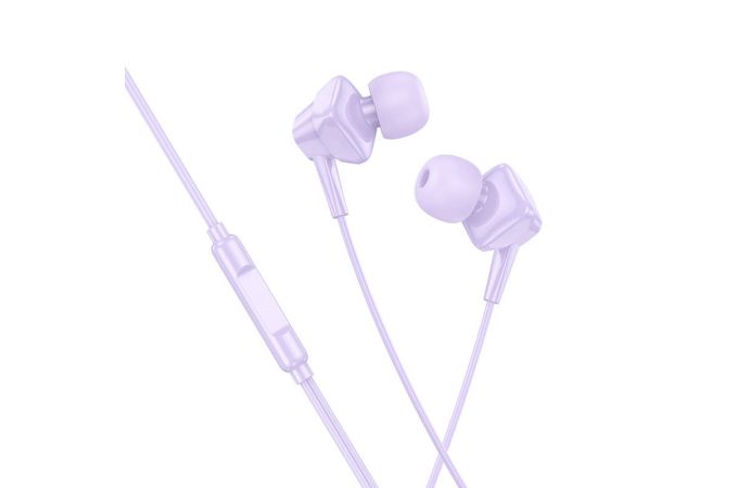 Наушники вакуумные проводные HOCO M113 Landy universal digital earphones with microphone штекер Type-C (фиолетовый)