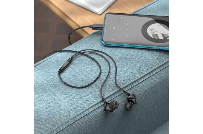 Наушники вакуумные проводные HOCO M113 Landy universal digital earphones with microphone штекер Type-C (фиолетовый)