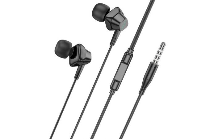 Наушники вакуумные проводные HOCO M113 Landy universal earphones with microphone (черный)