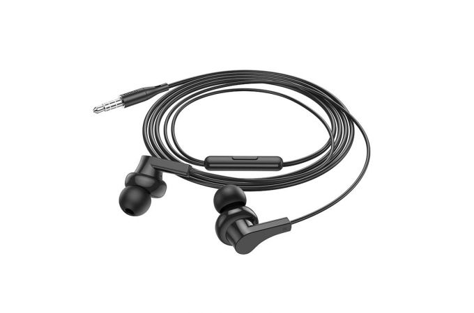 Наушники вакуумные проводные HOCO M114 Jia universal earphones with microphone (черный)