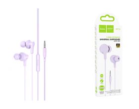 Наушники вакуумные проводные HOCO M114 Jia universal earphones with microphone (фиолетовый)