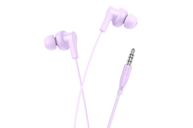 Наушники вакуумные проводные HOCO M114 Jia universal earphones with microphone (фиолетовый)