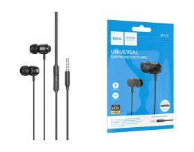 Наушники вакуумные проводные HOCO M122 Power metal universal earphones with microphone (черный)