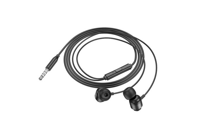 Наушники вакуумные проводные HOCO M122 Power metal universal earphones with microphone (серый)