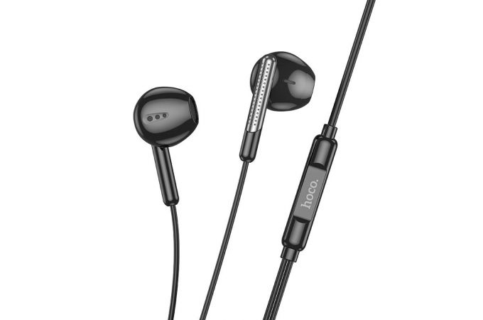 Наушники вакуумные проводные HOCO M123 Glory universal earphones with microphone (черный)