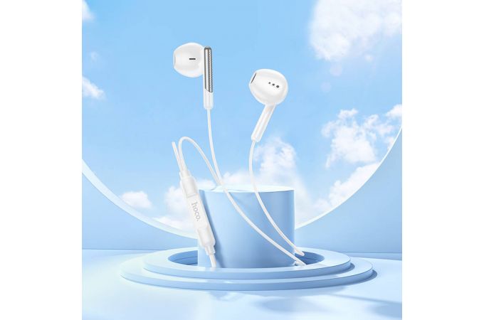 Наушники вакуумные проводные HOCO M123 Glory universal earphones with microphone (черный)