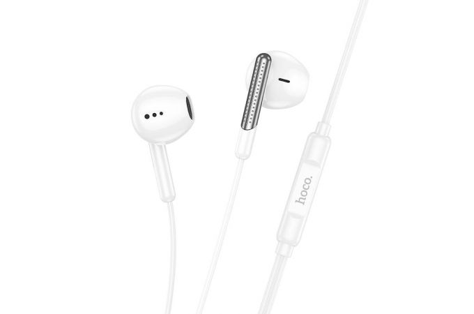 Наушники вакуумные проводные HOCO M123 Glory universal earphones with microphone (белый)