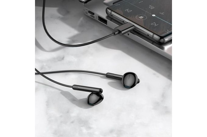 Наушники вакуумные проводные HOCO M93 Type-C Joy wire-controlled  штекер Type-C (черный)