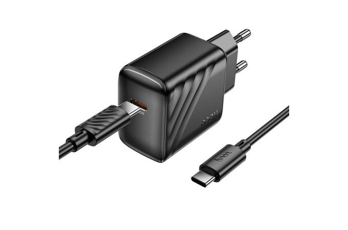 Сетевое зарядное устройство USB-C + кабель Type-C HOCO CS24A PD30W (черный)