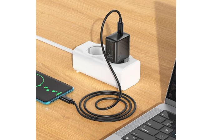 Сетевое зарядное устройство USB-C + кабель Type-C HOCO CS24A PD30W (черный)