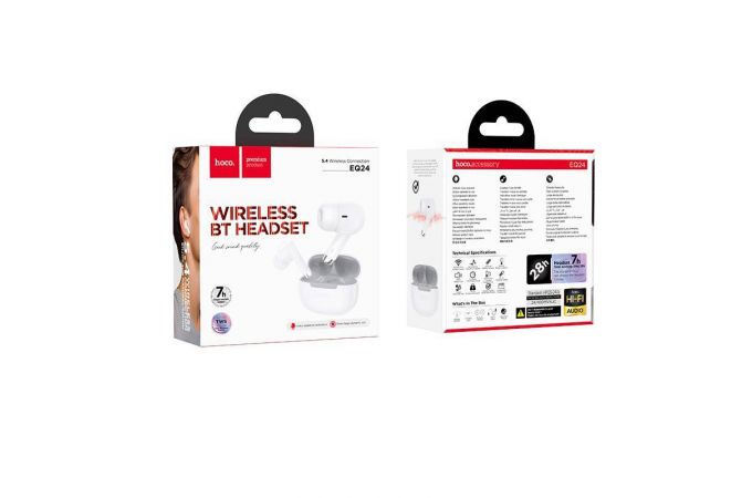 Наушники вакуумные беспроводные HOCO EQ24 wireless BT headset (белый)