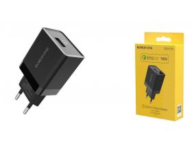 Сетевое зарядное устройство USB BOROFONE BA17A Centrino QC 3.0 18W 3000mAh (черный)