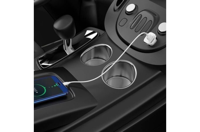 Автомобильное зарядное устройство АЗУ USB + кабель MicroUSB BOROFONE BZ12А Lasting power QC 3.0 (белый)