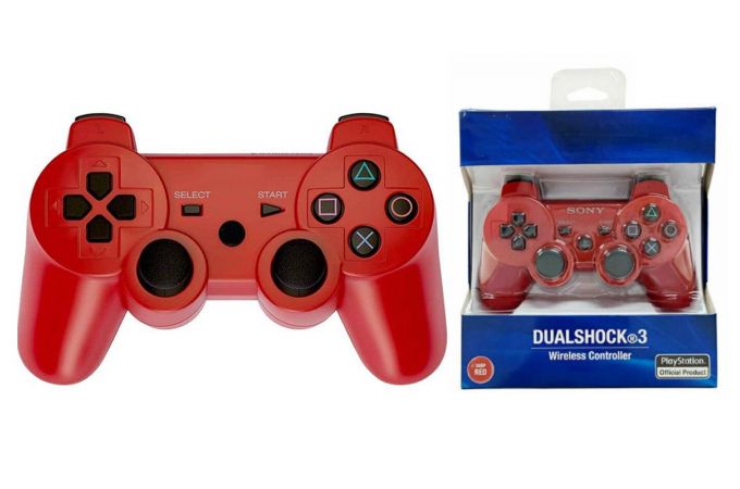 Геймпад беспроводной для Sony PlayStation 3 (упаковка картон) красный PS3