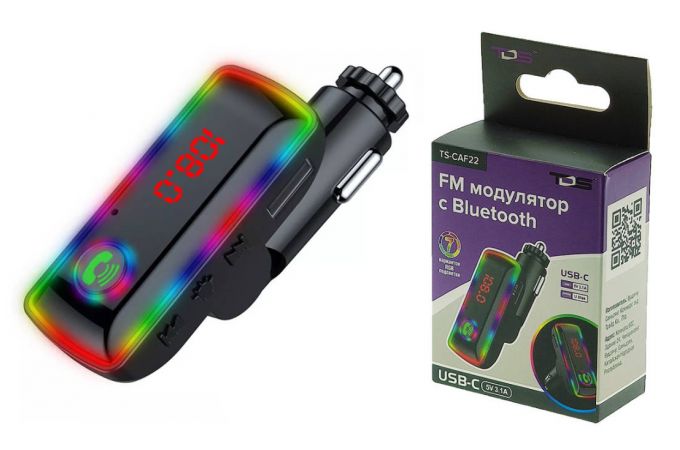 FM-Модулятор TDS TS-CAF22 RGB (Bluetooth)