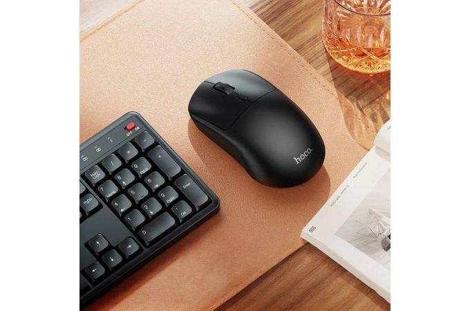 Мышь беспроводная HOCO GM42 Platino (USB, 2.4ГГц+ВТ, 10м) (черный)