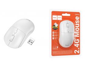 Мышь беспроводная HOCO GM42 Platino (USB, 2.4ГГц+ВТ, 10м) (белый)
